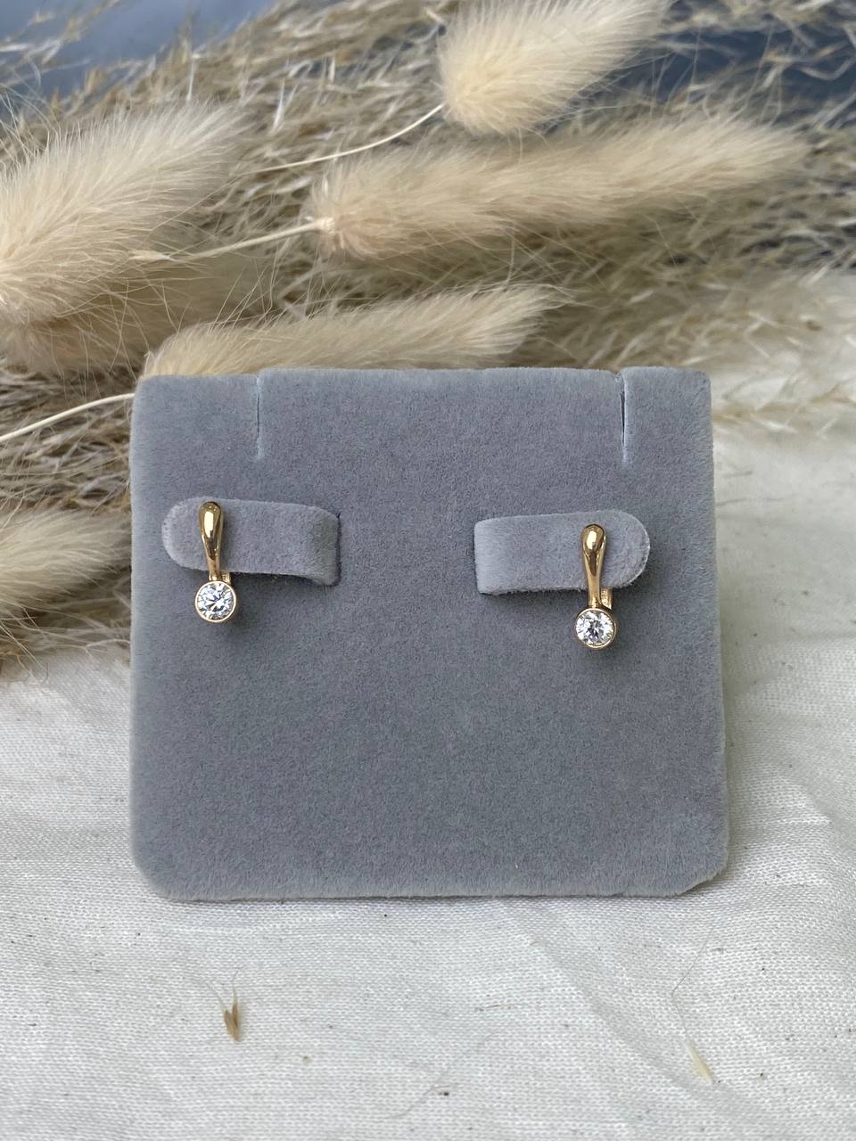 Серьги детские из красного золота  585 пробы